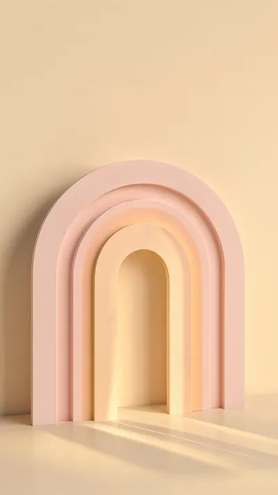 Pastel Arch Shapes with Soft Shadows