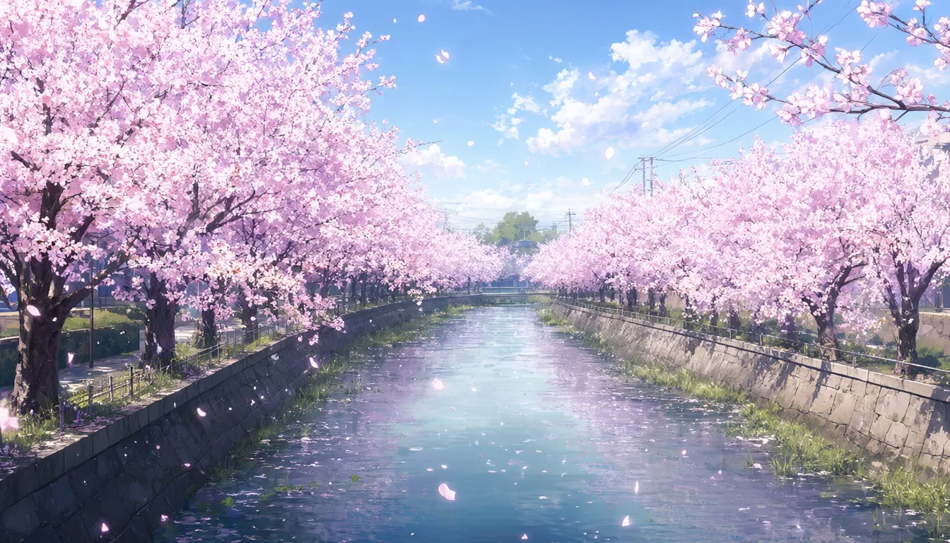 Anime Sakura Riverbank