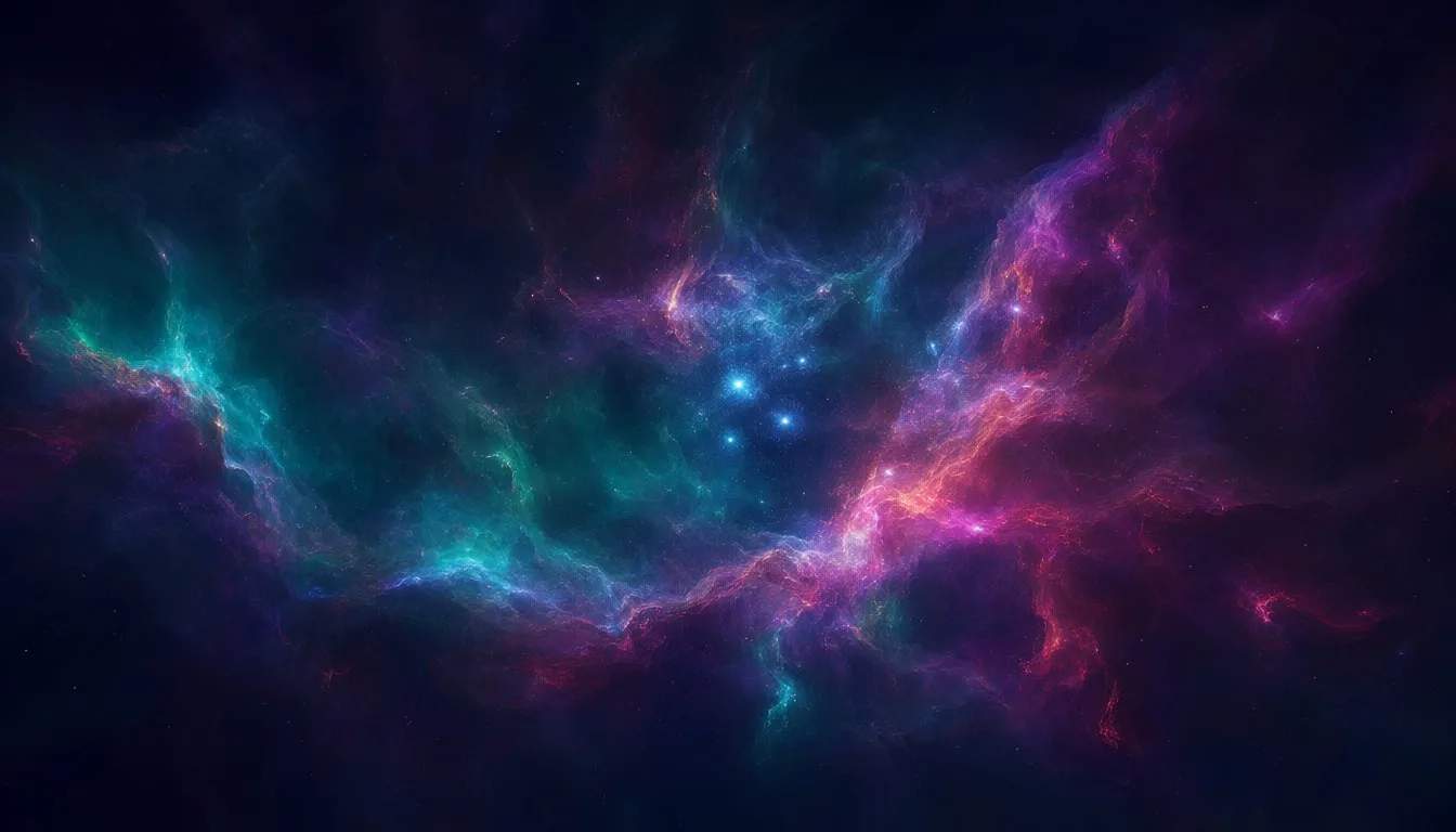 Cosmic Nebula in Teal and Magenta