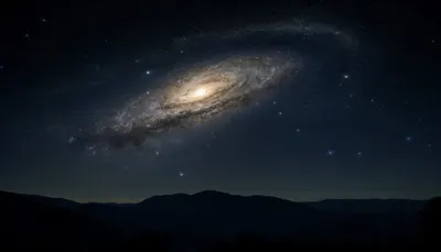 Spiral Galaxy over a Dark Horizon