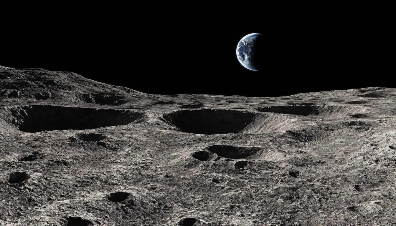 Lunar Surface with Earthrise