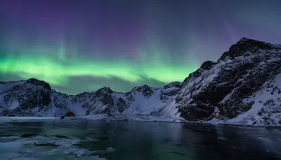 Aurora over a Frozen Fjord