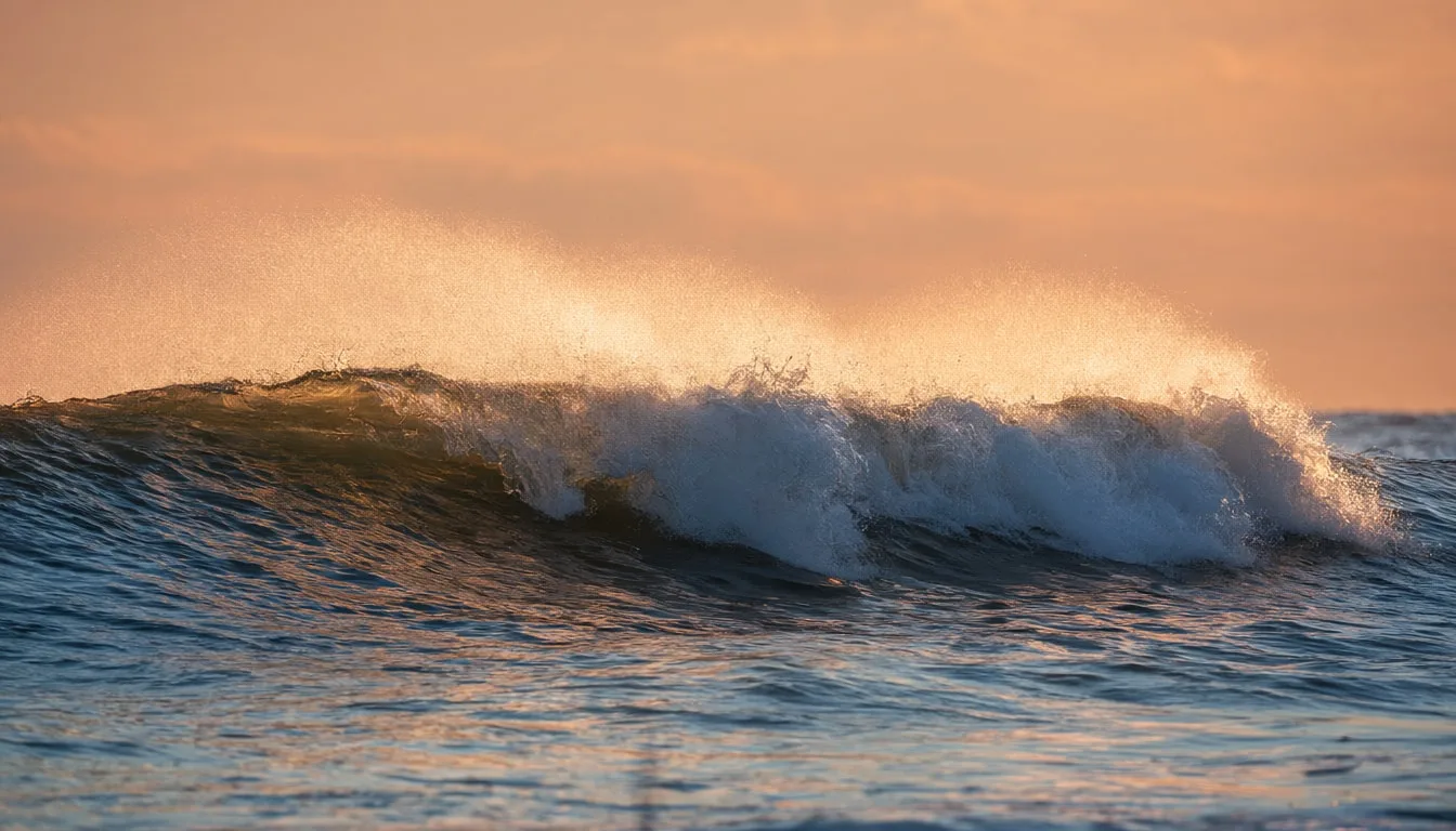 Wave Breaking at Sunset