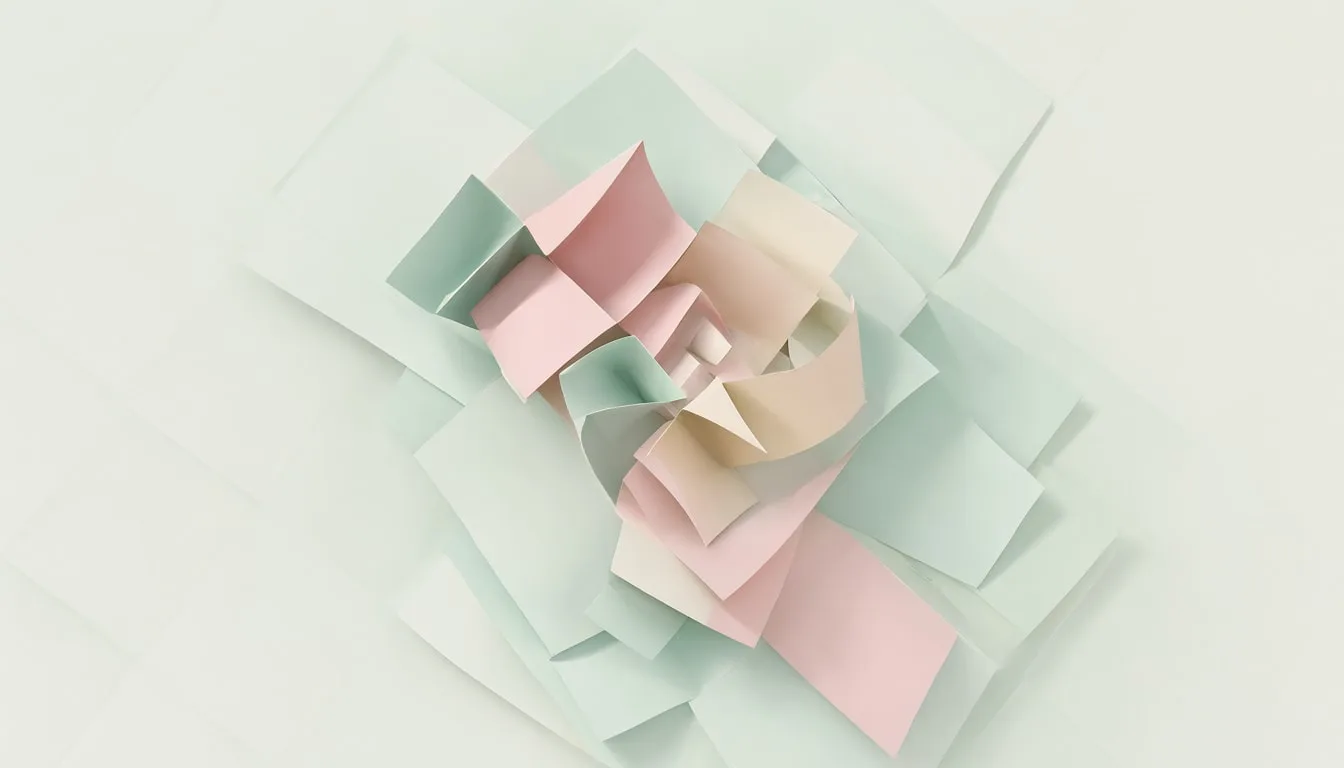 Abstract Folded Paper Ribbons