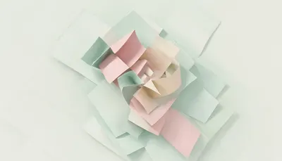 Abstract Folded Paper Ribbons
