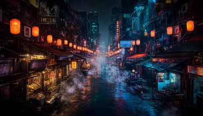 Cyberpunk Market Street