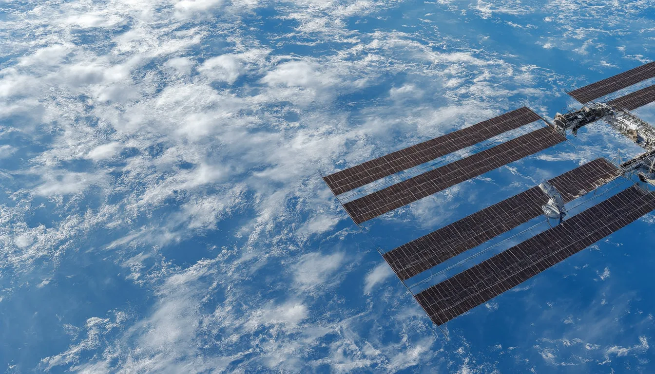 Space Station Orbit over Clouds