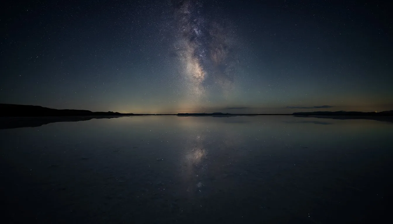 Galaxy Reflection in a Salt Lake