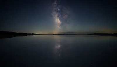 Galaxy Reflection in a Salt Lake