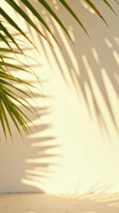 Blurred Palm Fronds in Sunlight