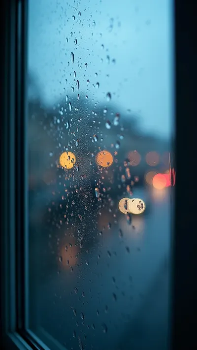 Rainy Window with Soft Focus