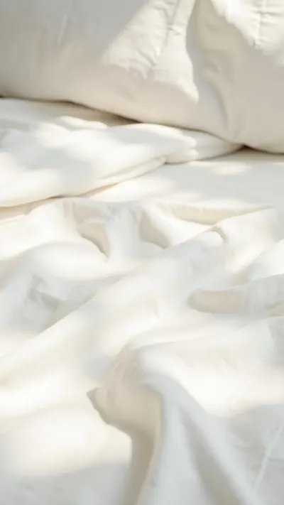 Linen Bedsheets with Morning Sun
