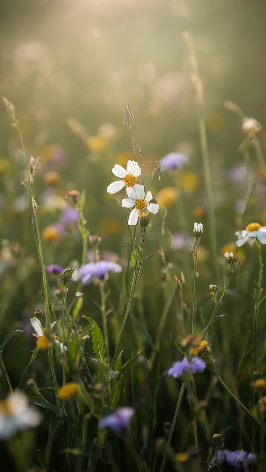 Blurred Wildflowers in a Meadow