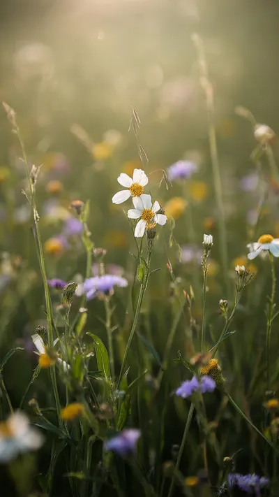 Blurred Wildflowers in a Meadow