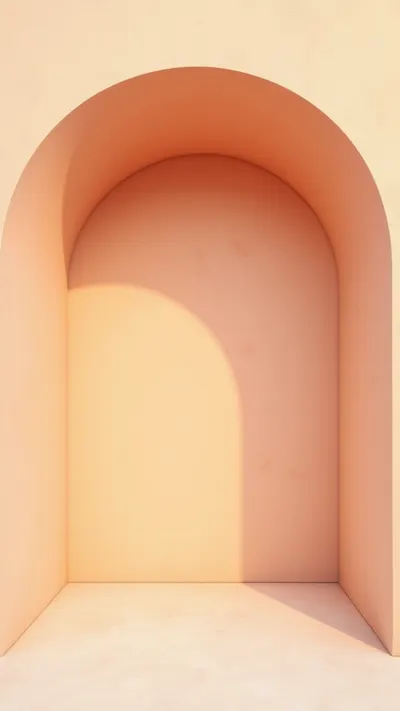 Peach Wall and Arch Shadow