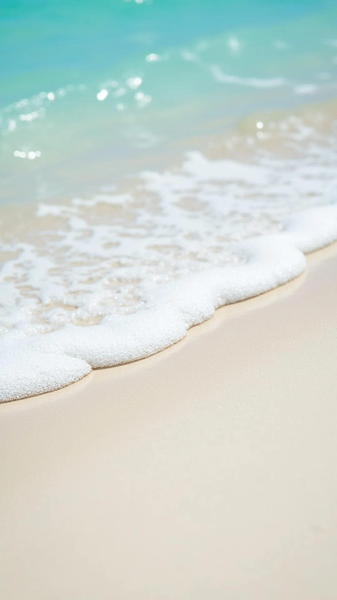 Sea Foam Detail on Pale Sand