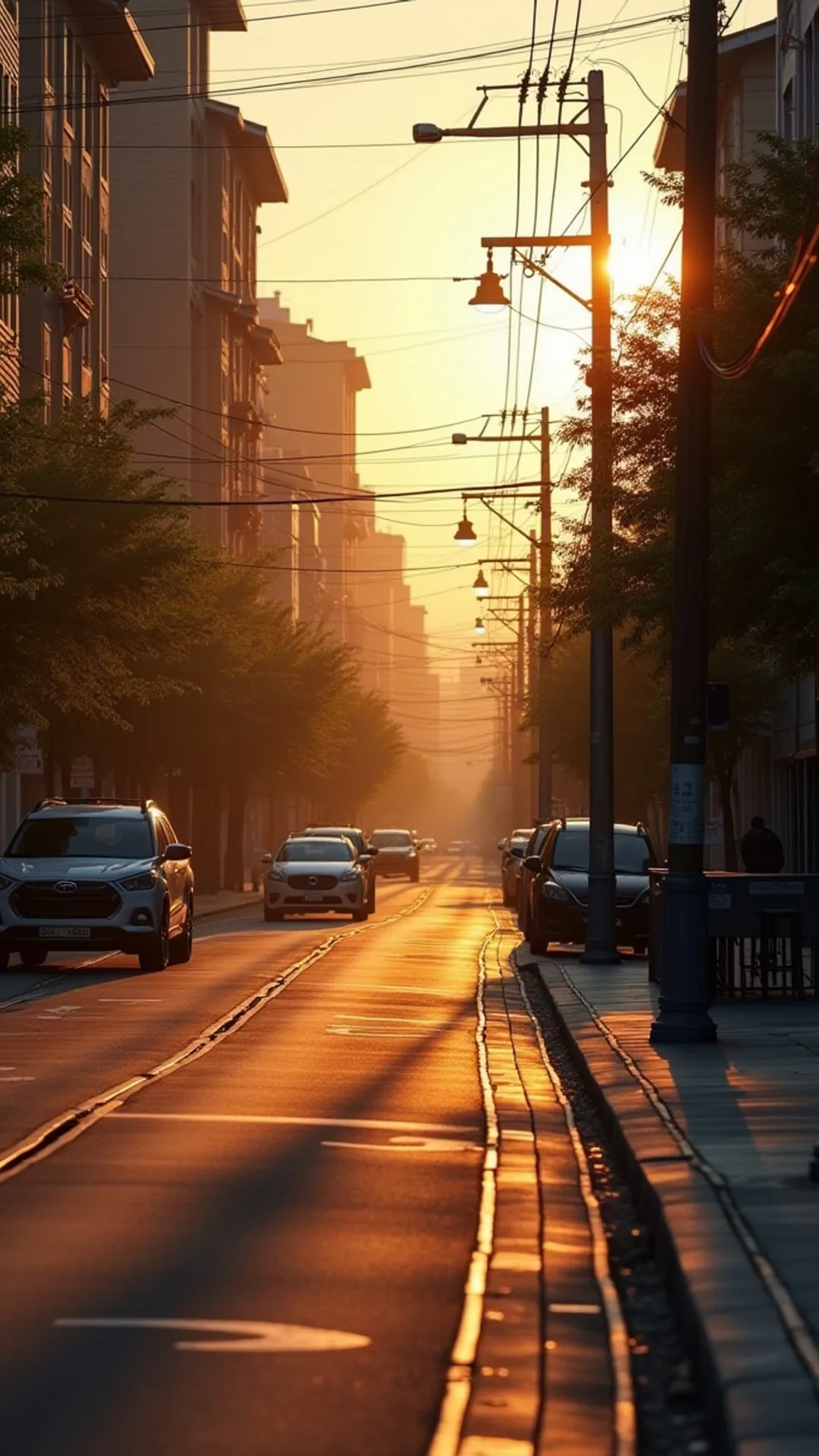Quiet Street with Warm Light