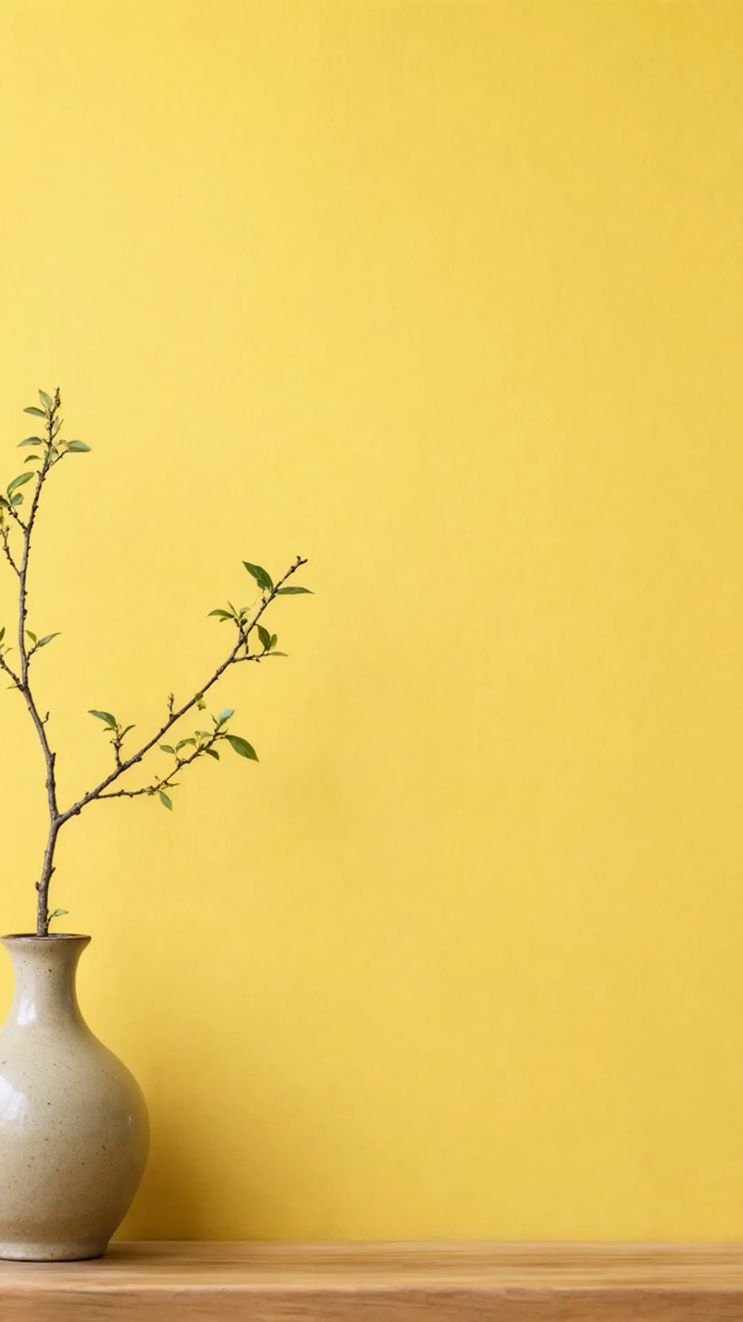 Butter Yellow Wall and Vase