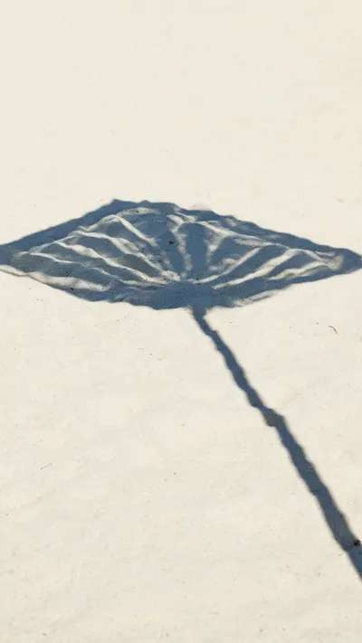 Minimal Beach Umbrella Shadow