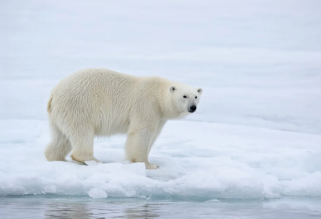 Polar Bear on Drifting Ice
