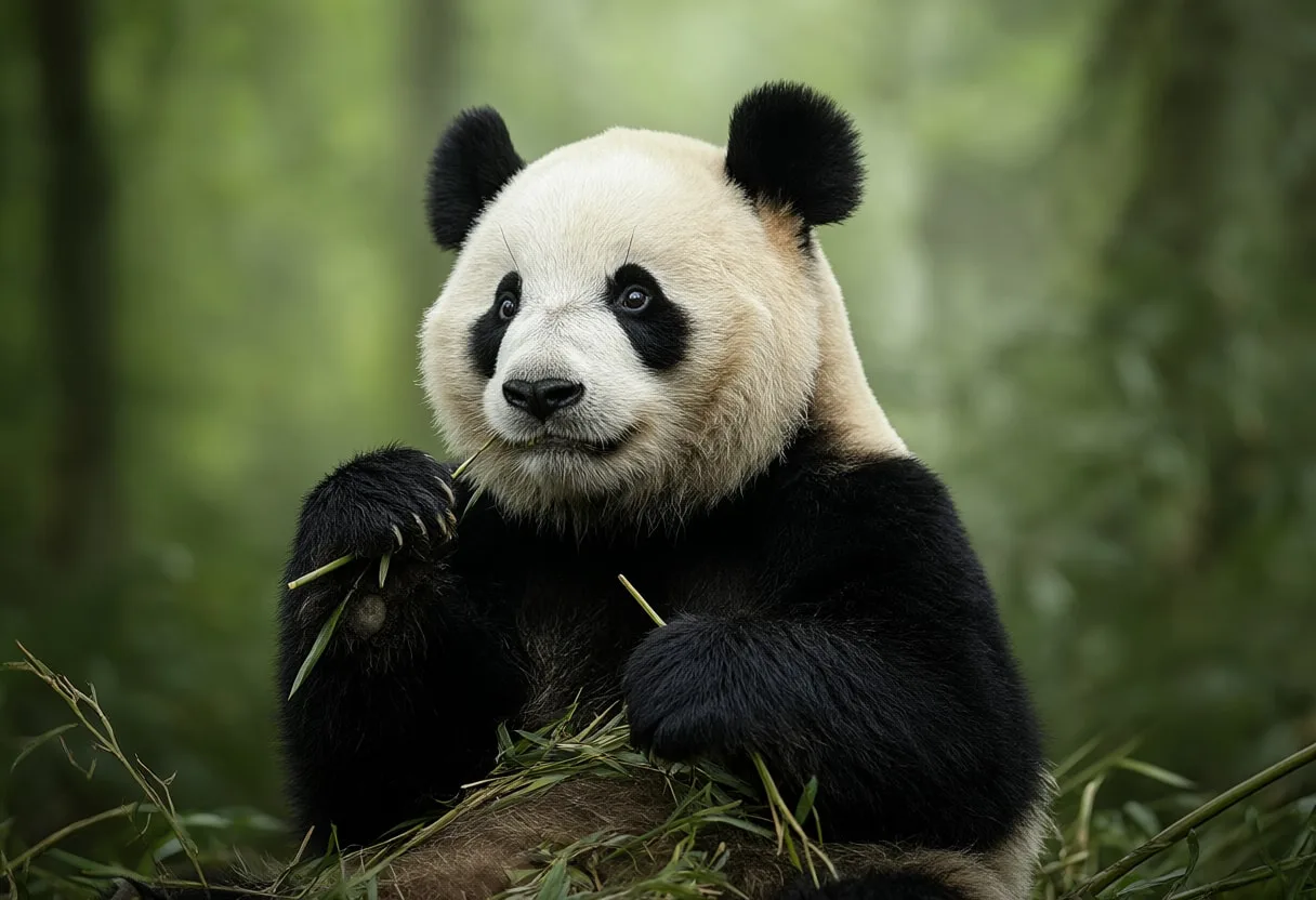 Panda Eating Bamboo