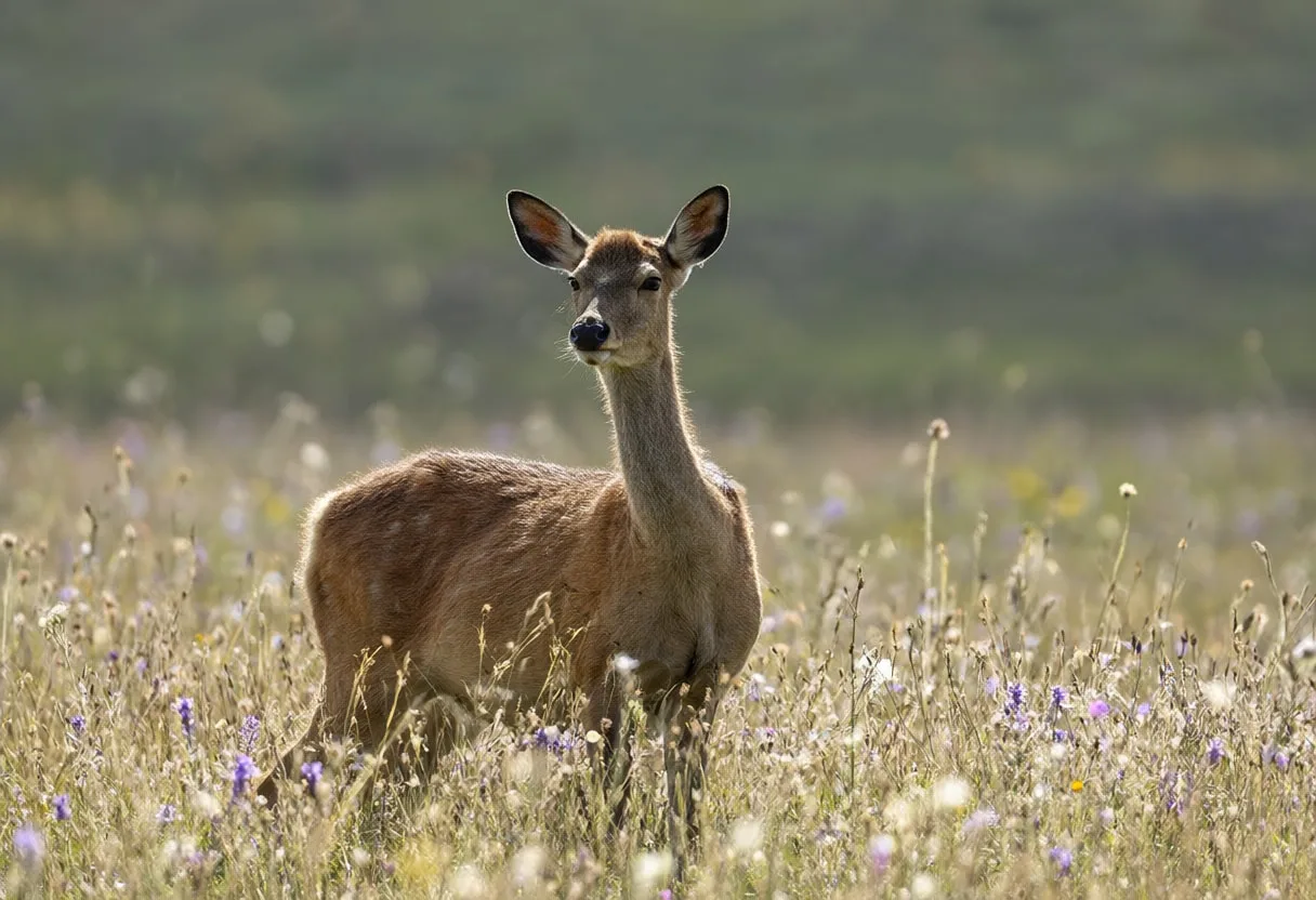Deer Standing in a Meadow