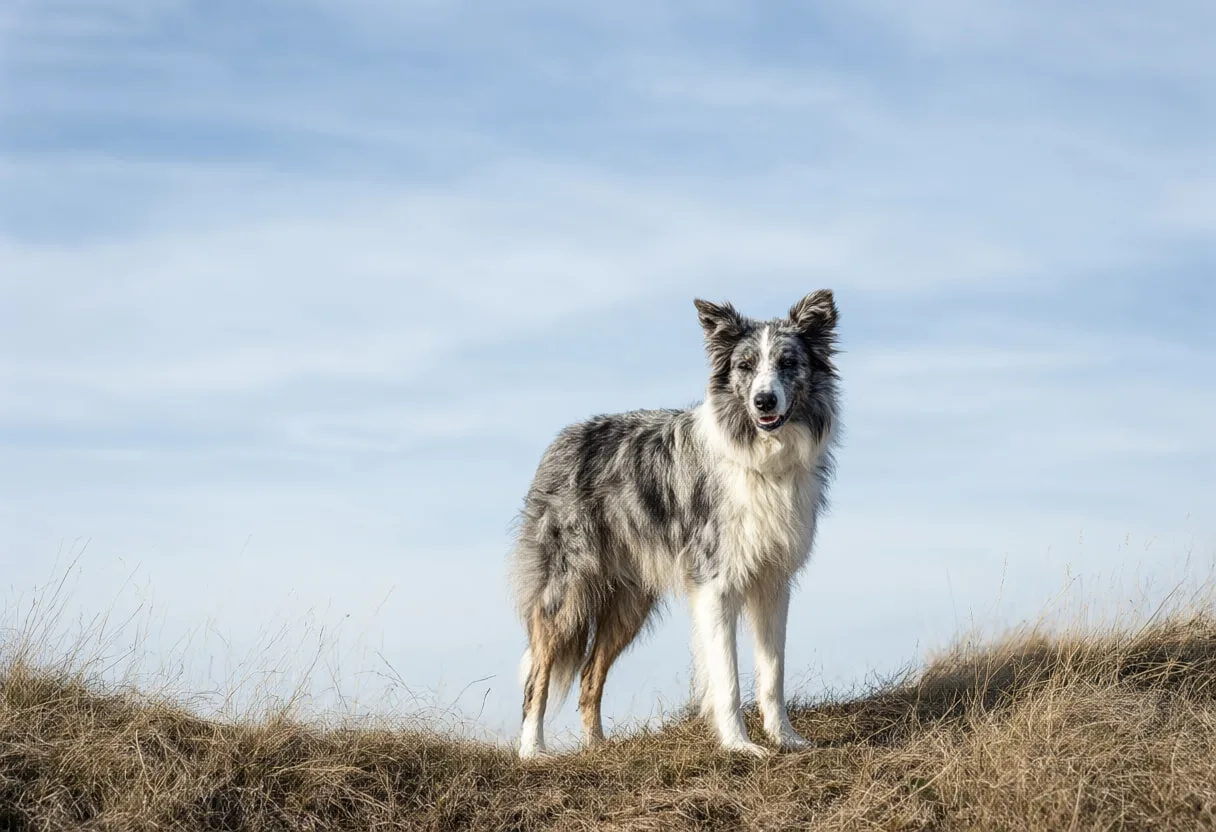 Border Collie on a Hillside