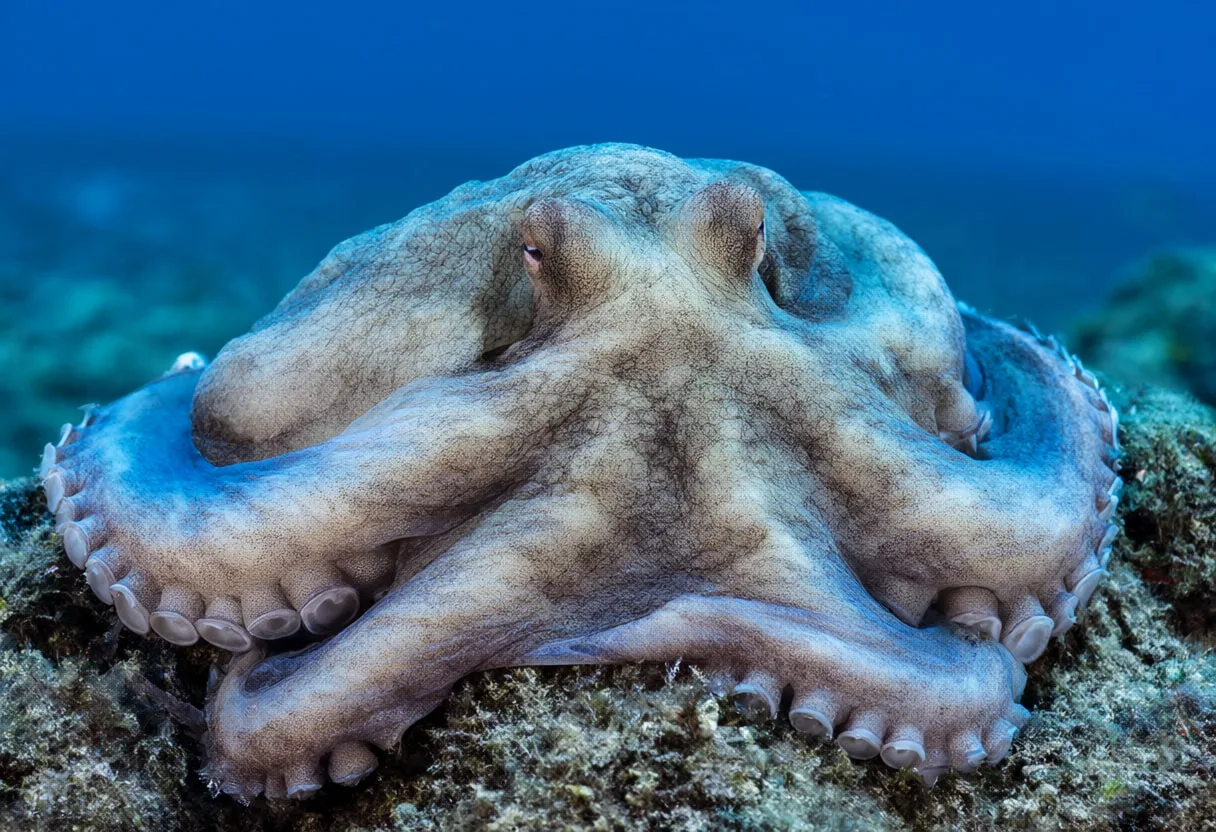 Octopus on a Rocky Seabed