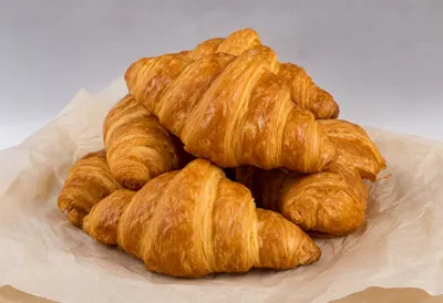 Fresh Croissants on Parchment