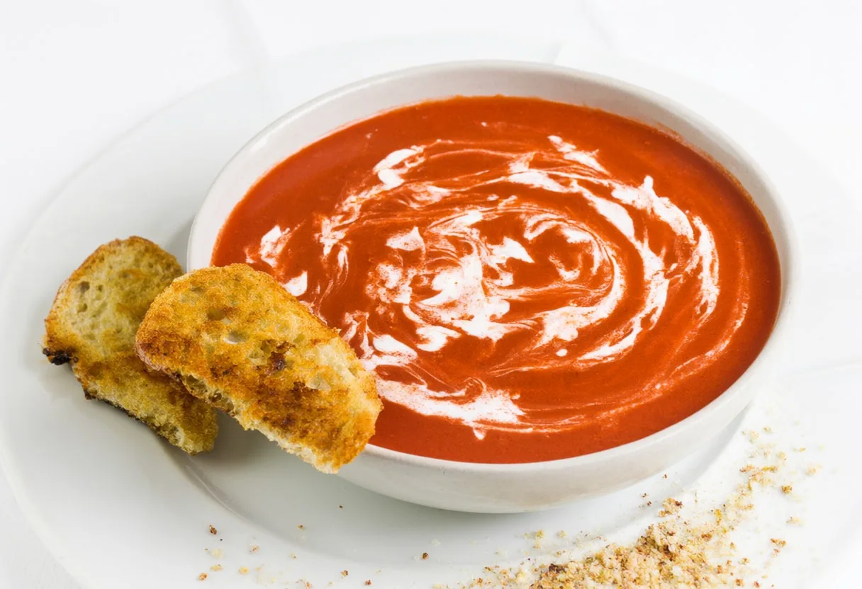 Rustic Tomato Soup with Bread