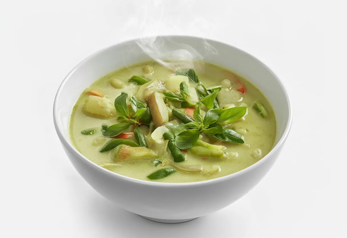 Green Curry in a Ceramic Bowl