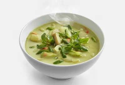Green Curry in a Ceramic Bowl