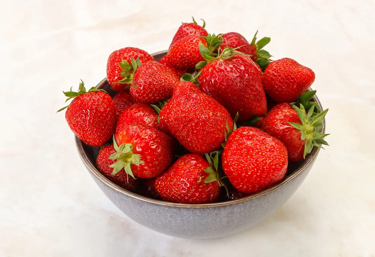 Ripe Strawberries in a Bowl