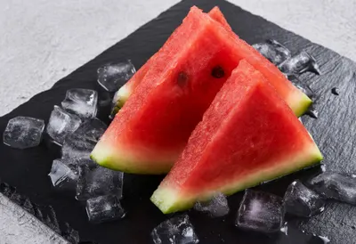 Sliced Watermelon on Ice