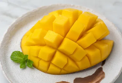 Mango Slices on a Plate