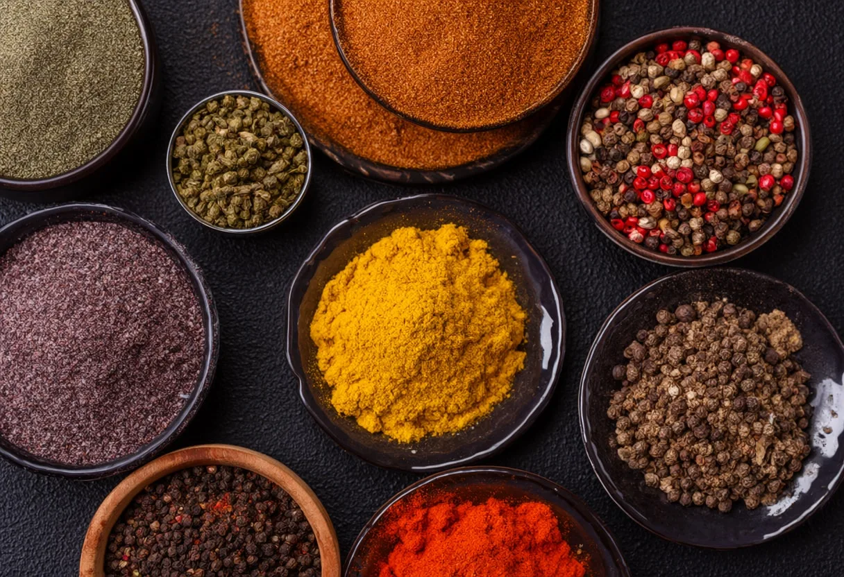 Spices in Small Bowls