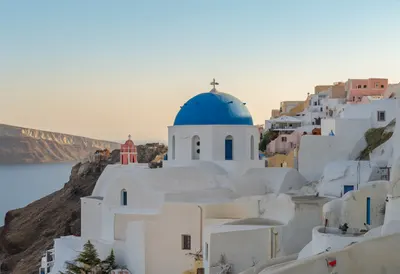 Santorini White Village at Sunset
