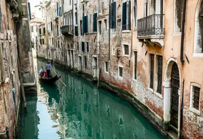 Venice Canal with a Gondola