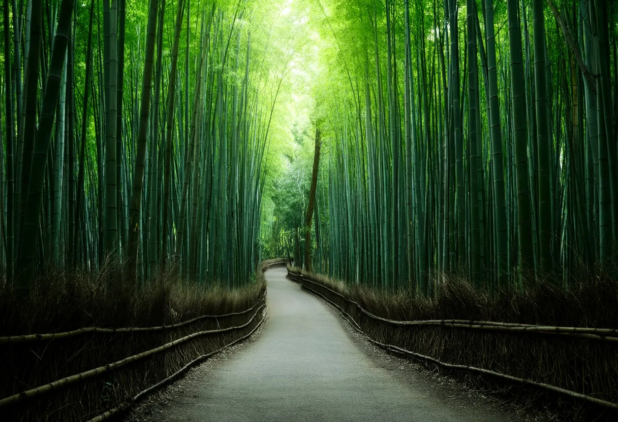 Kyoto Bamboo Path in Soft Light