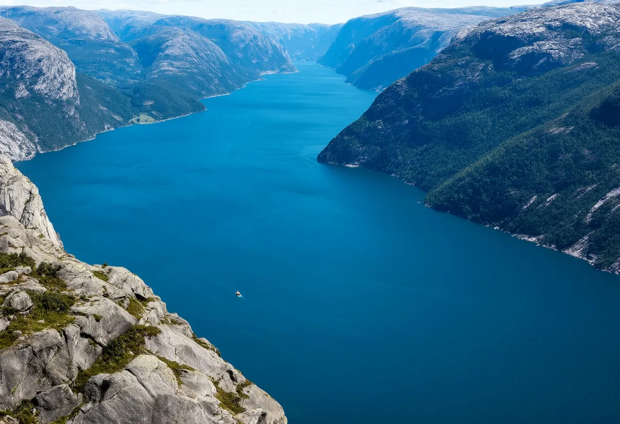 Norwegian Fjord from a Viewpoint