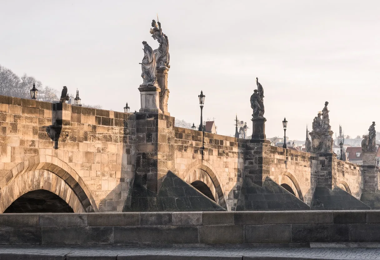 Prague Bridge at Sunrise