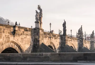 Prague Bridge at Sunrise