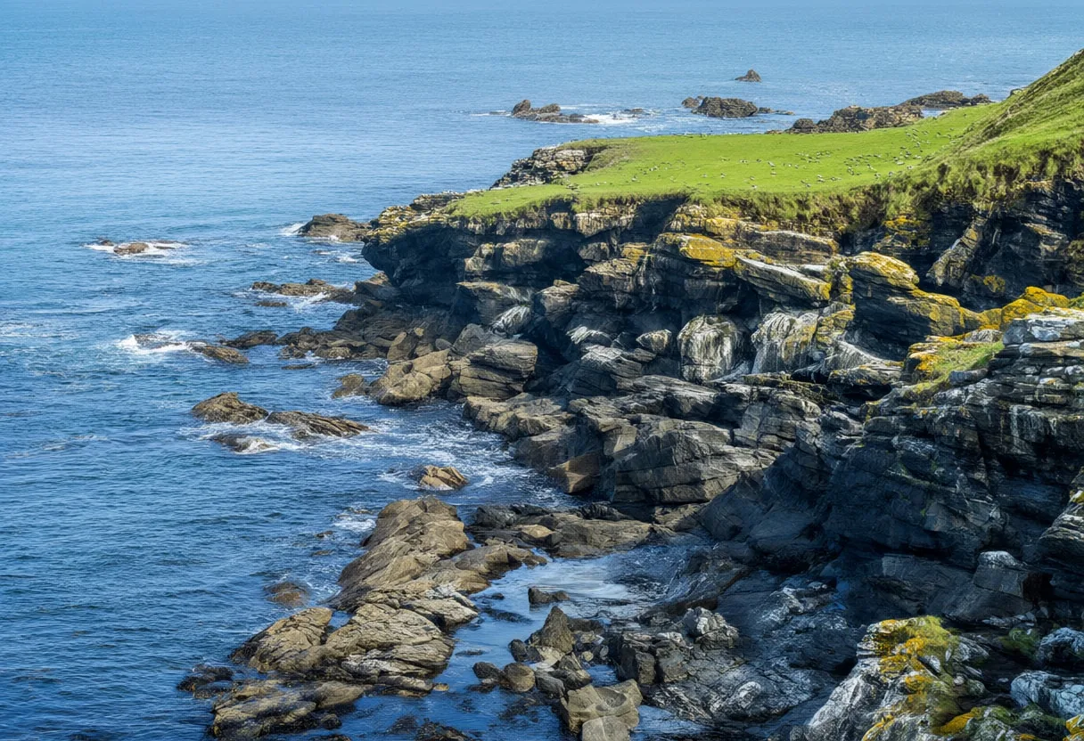 Irish Coastal Cliffs in Green