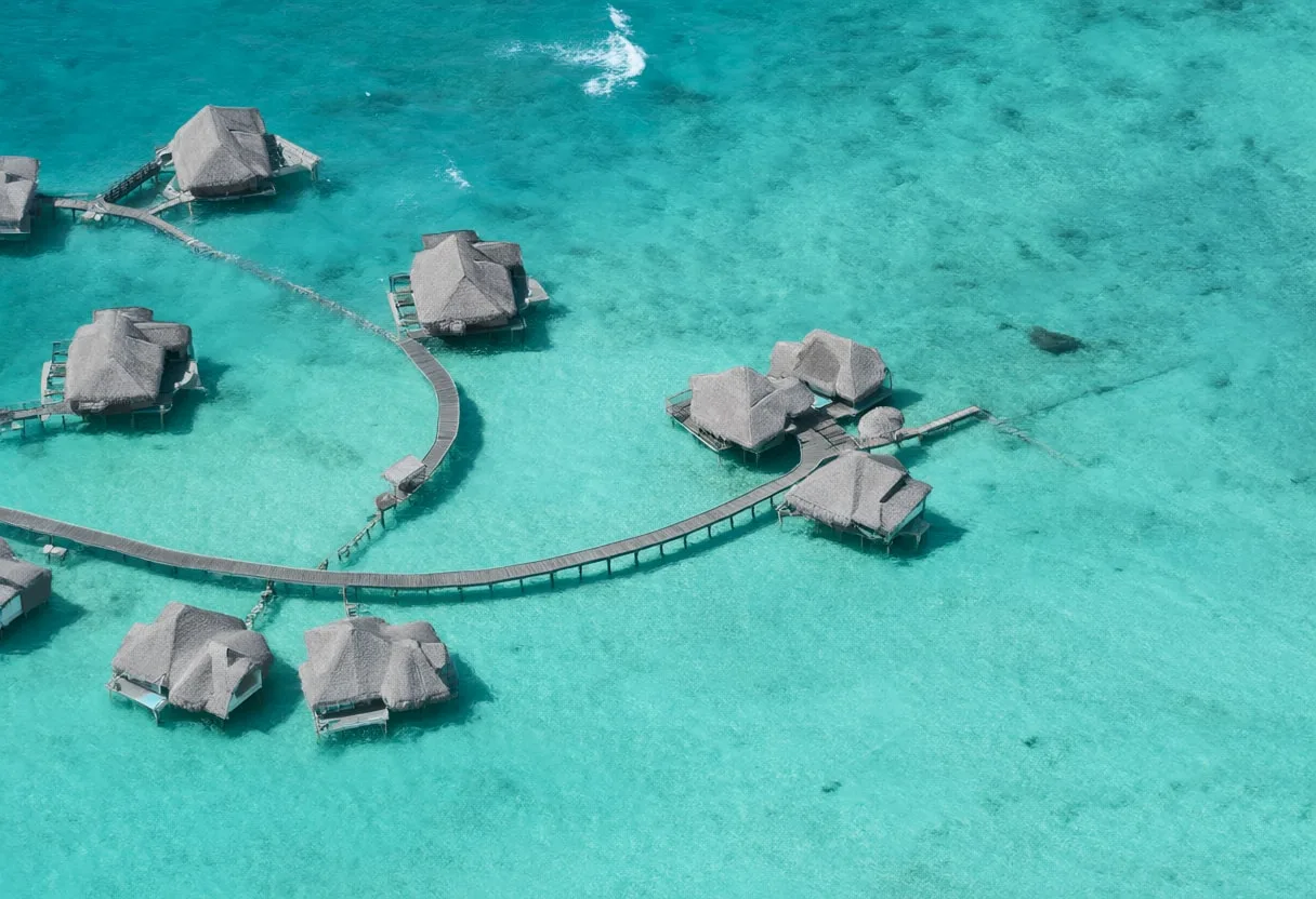 Maldives Overwater Villas from Above
