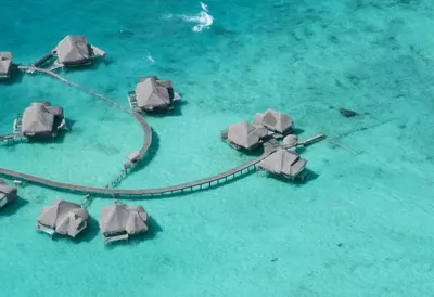 Maldives Overwater Villas from Above