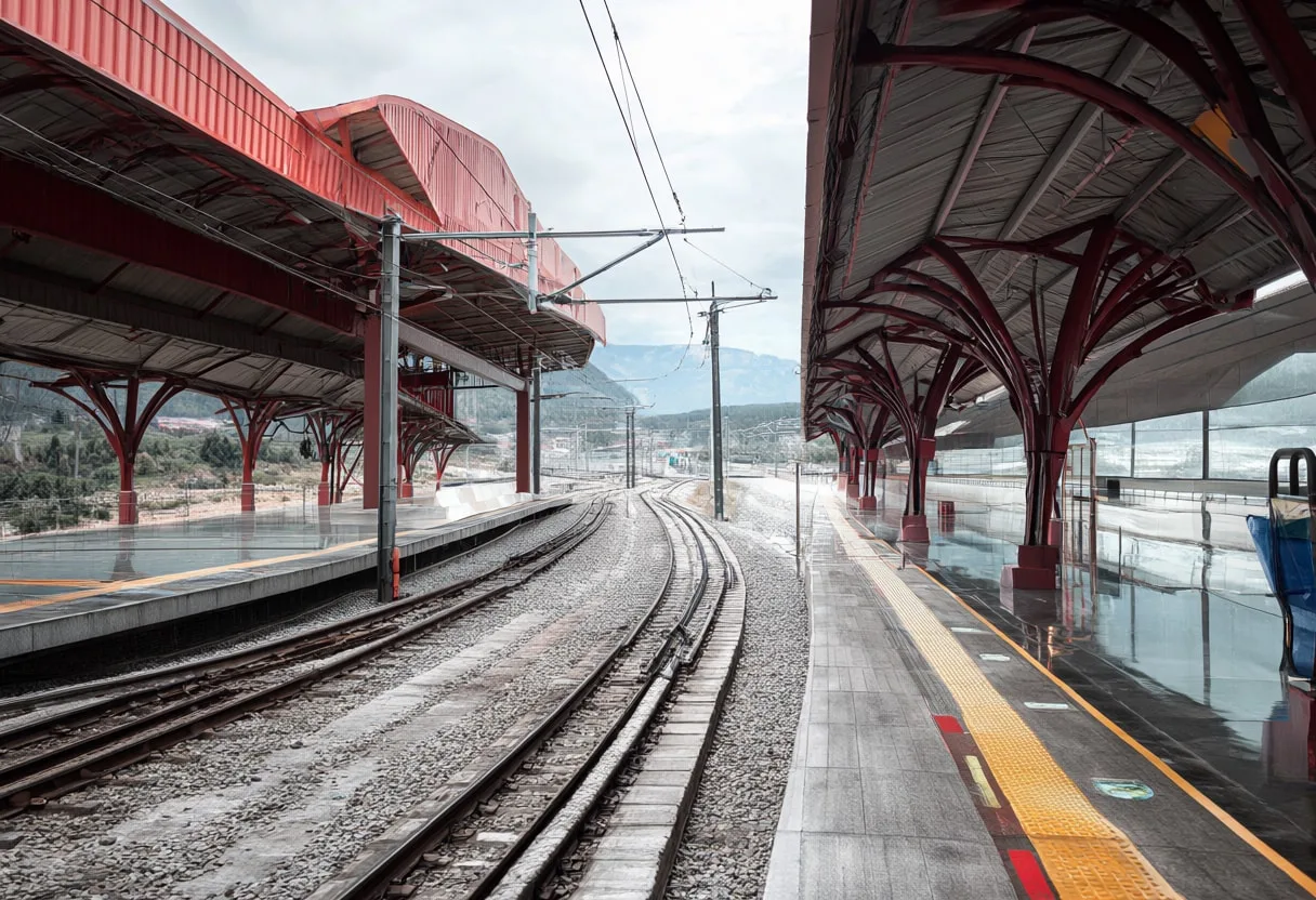 Train Platform in the Mountains