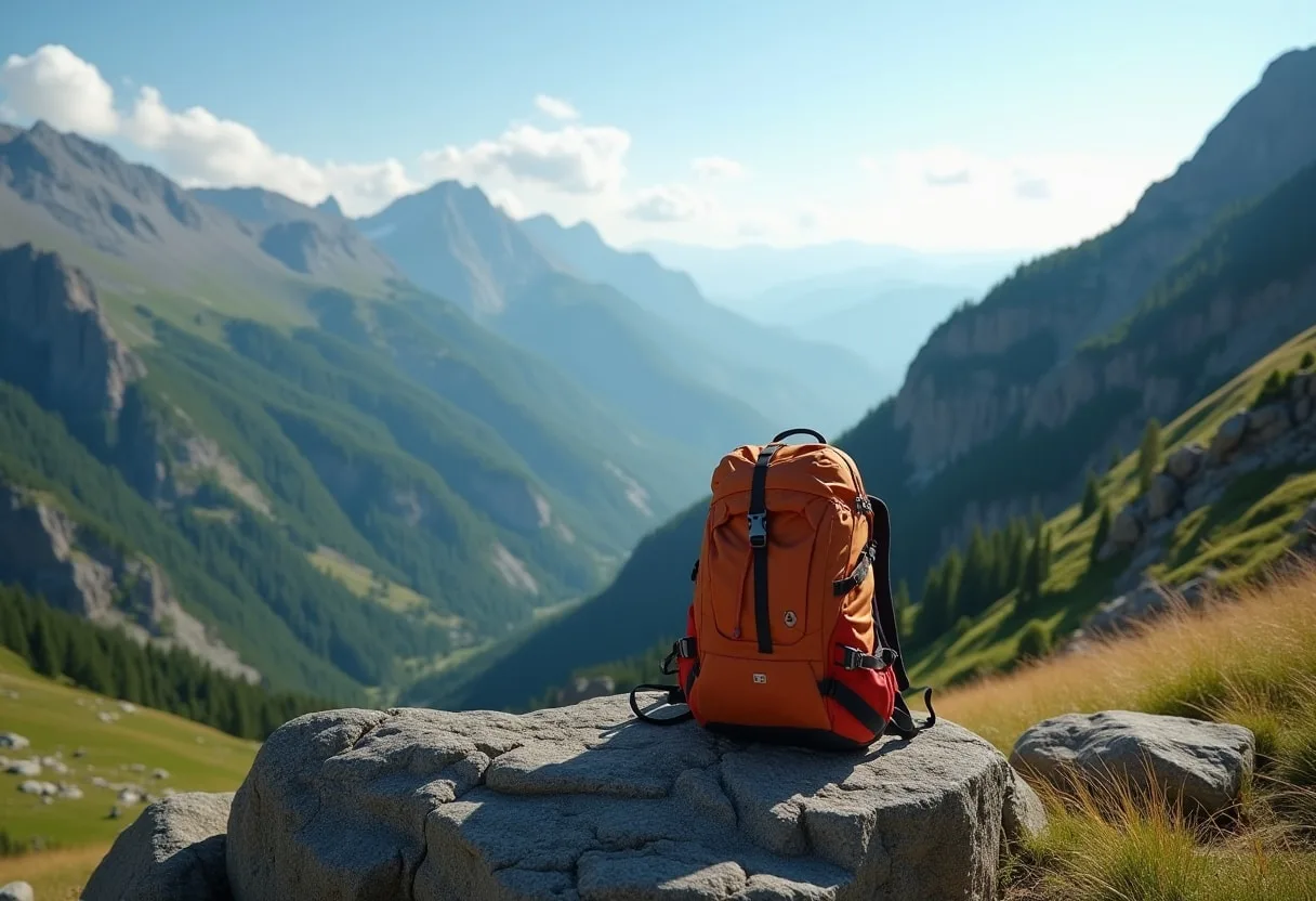 Backpack on a Mountain Trail