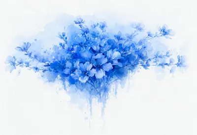 Watercolour Blooms in Blue