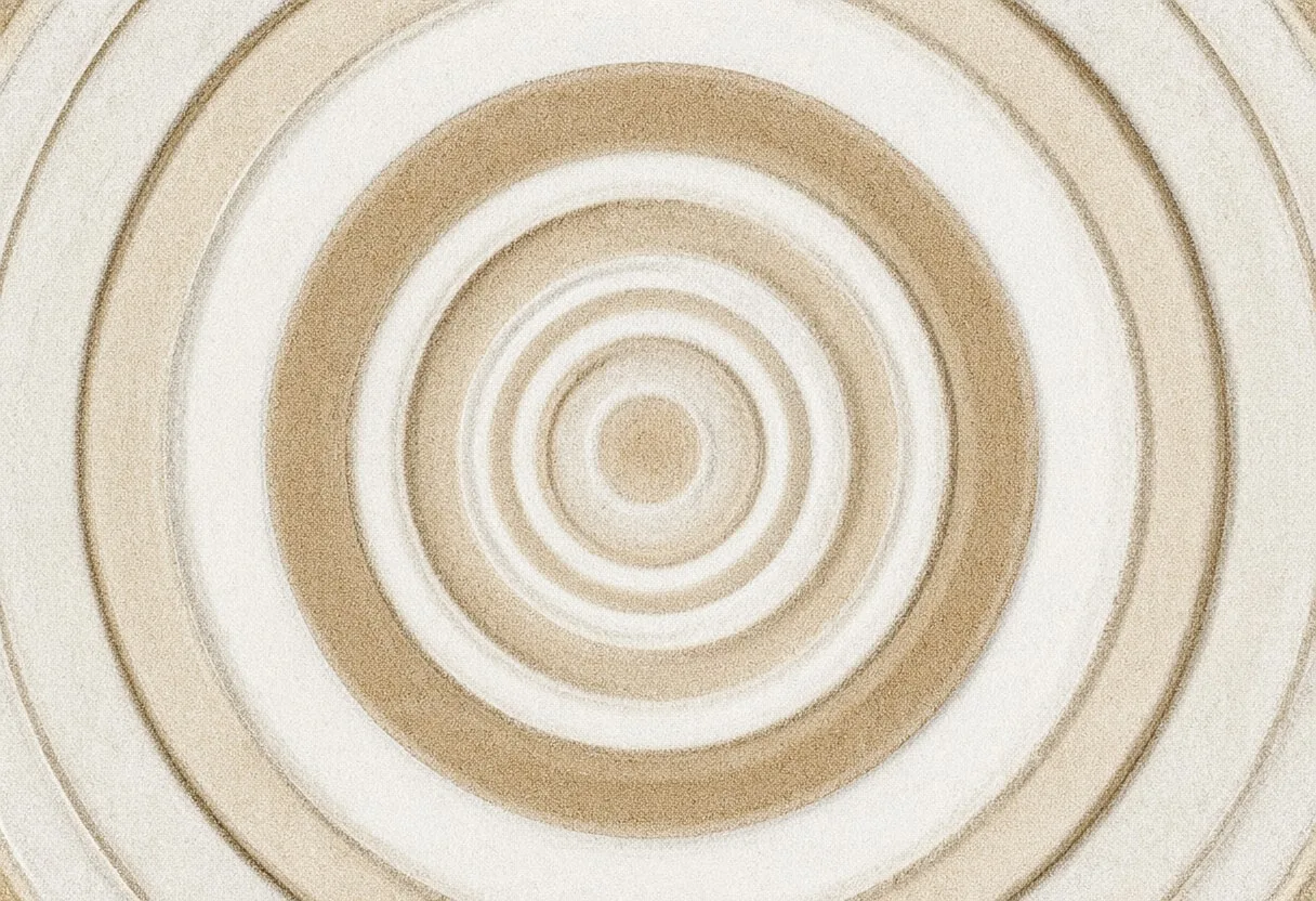 Concentric Circles in Sand Tones