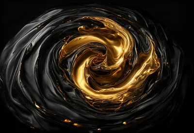 Liquid Swirl in Black and Gold